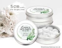 Hen Party Favour Tins | Botanical Leaves and Hearts x1