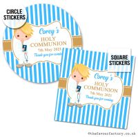 Communion Stickers Little Boy Blonde Hair x1 A4 Sheet