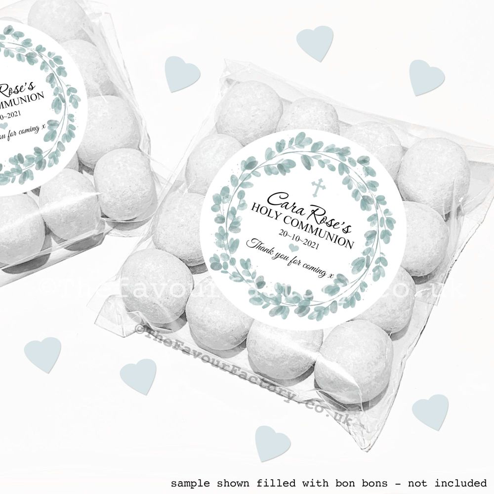 Communion Favours Sweet Bag Kits | Eucalyptus Wreath x12