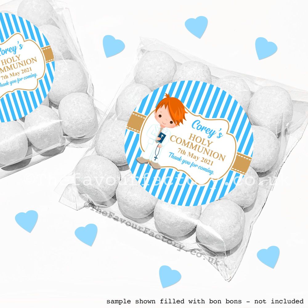 Communion Favours Sweet Bag Kits | Ginger Hair Boy x12