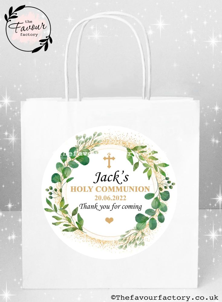 Holy Communion Party Bags Botanical Gold Dust x1