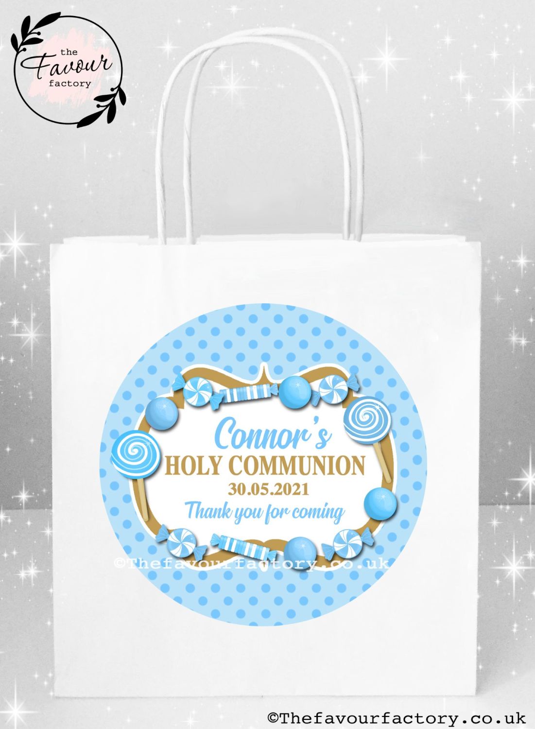 Holy Communion Party Bags Blue Sweet Shop Theme x1