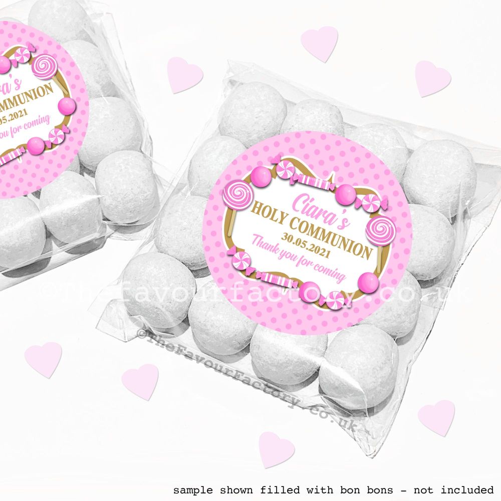 Communion Favours Sweet Bag Kits | Pink Sweets x12