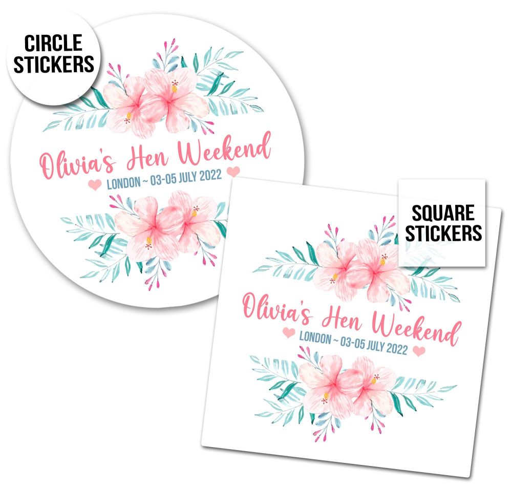 Hen Party Stickers Tropical Hibiscus Banner