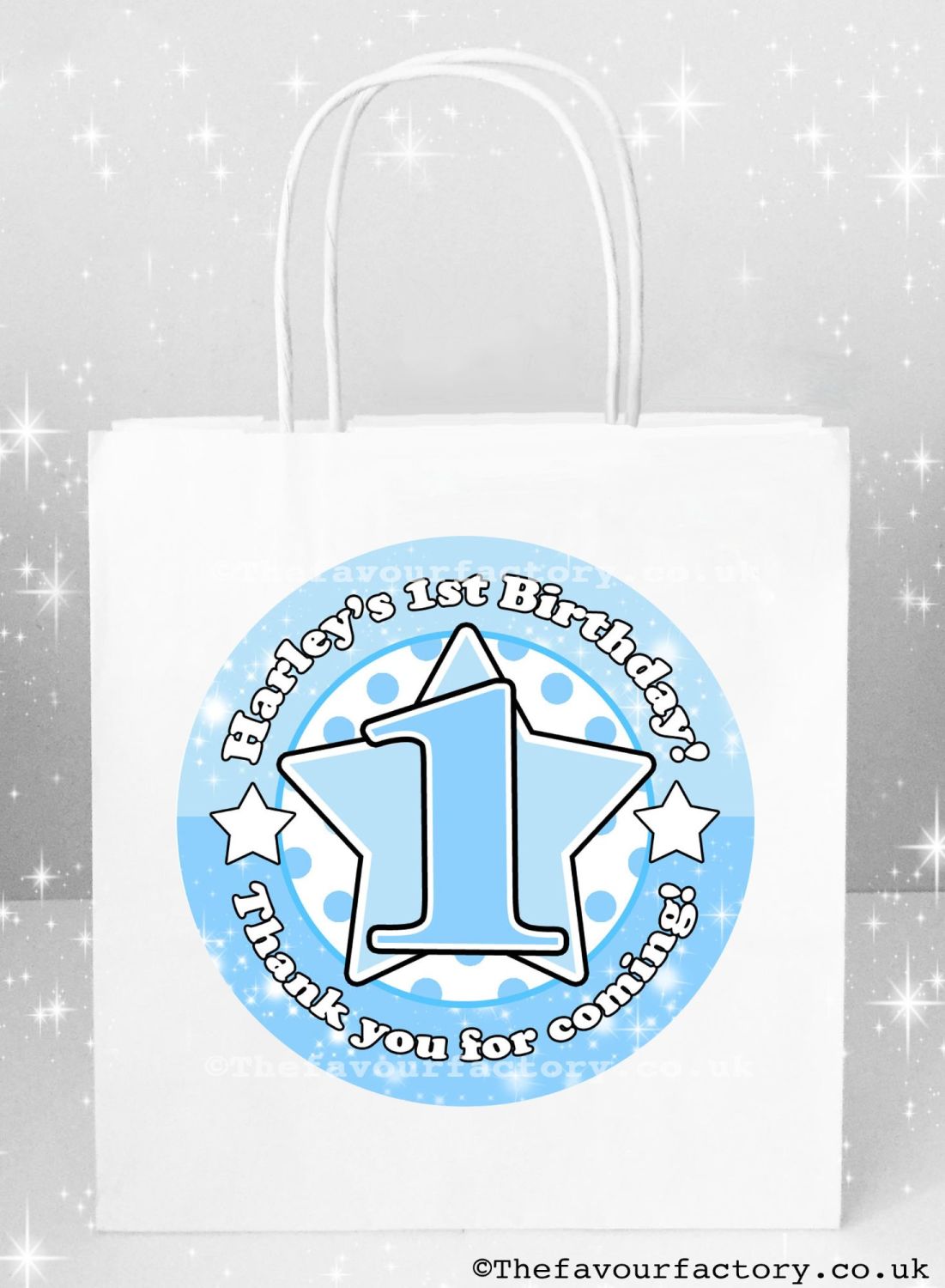 Birthday Party Bags Blue Age Star x1