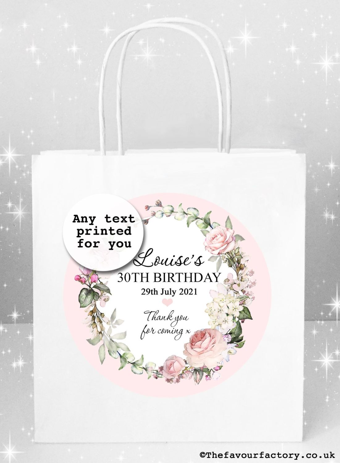 Birthday Party Bags Vintage Roses x1