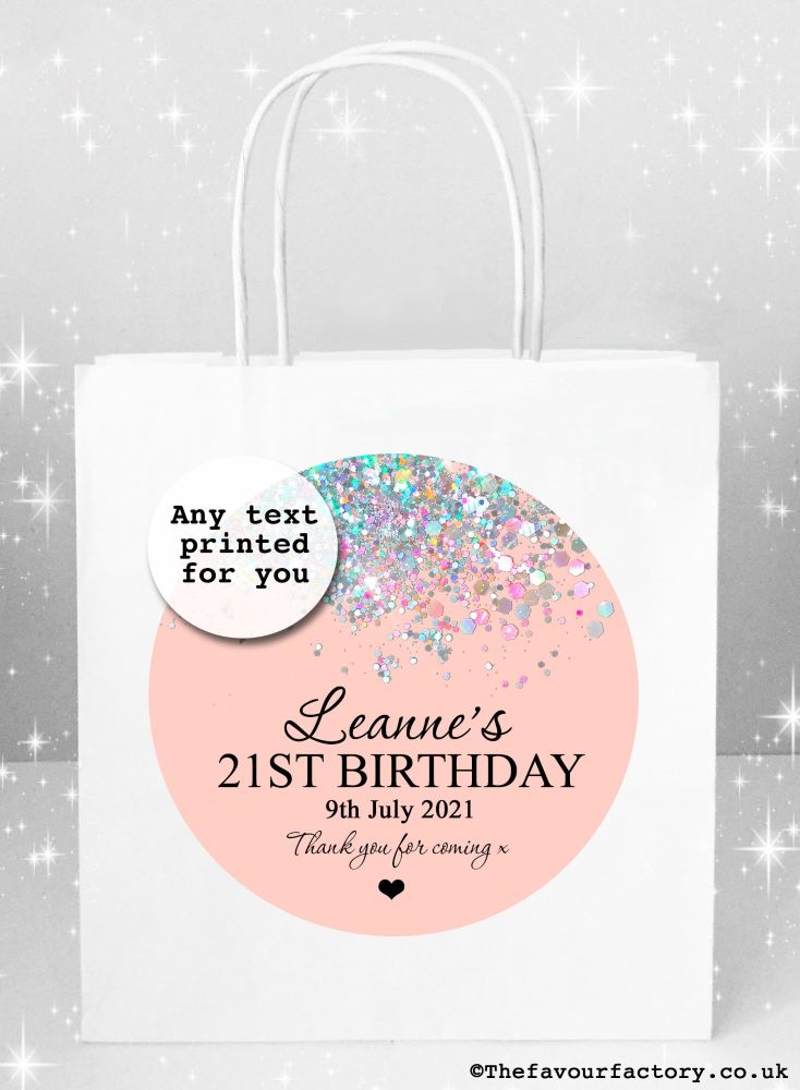 Birthday Party Bags Rose Gold Glitter Confetti x1