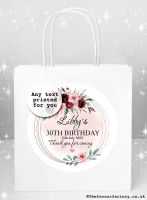 Birthday Party Bags Burgundy Blush Florals x1