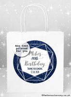 Birthday Party Bags Navy And Silver Geometric Frame x1
