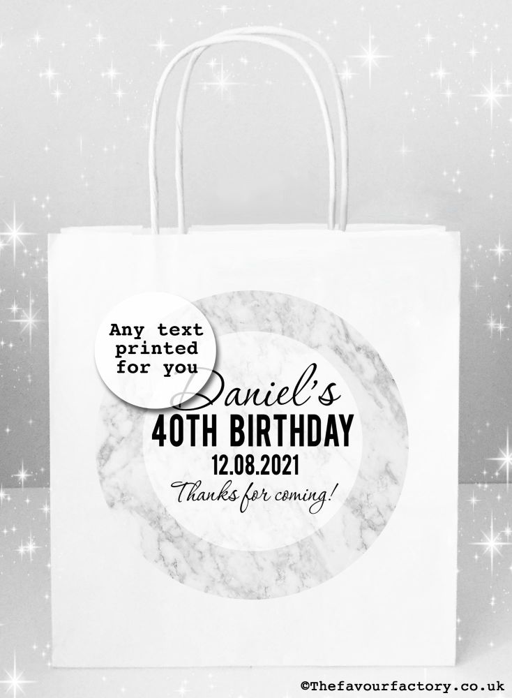 Birthday Party Bags Marble x1