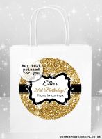 Birthday Party Bags Gold Glitter x1