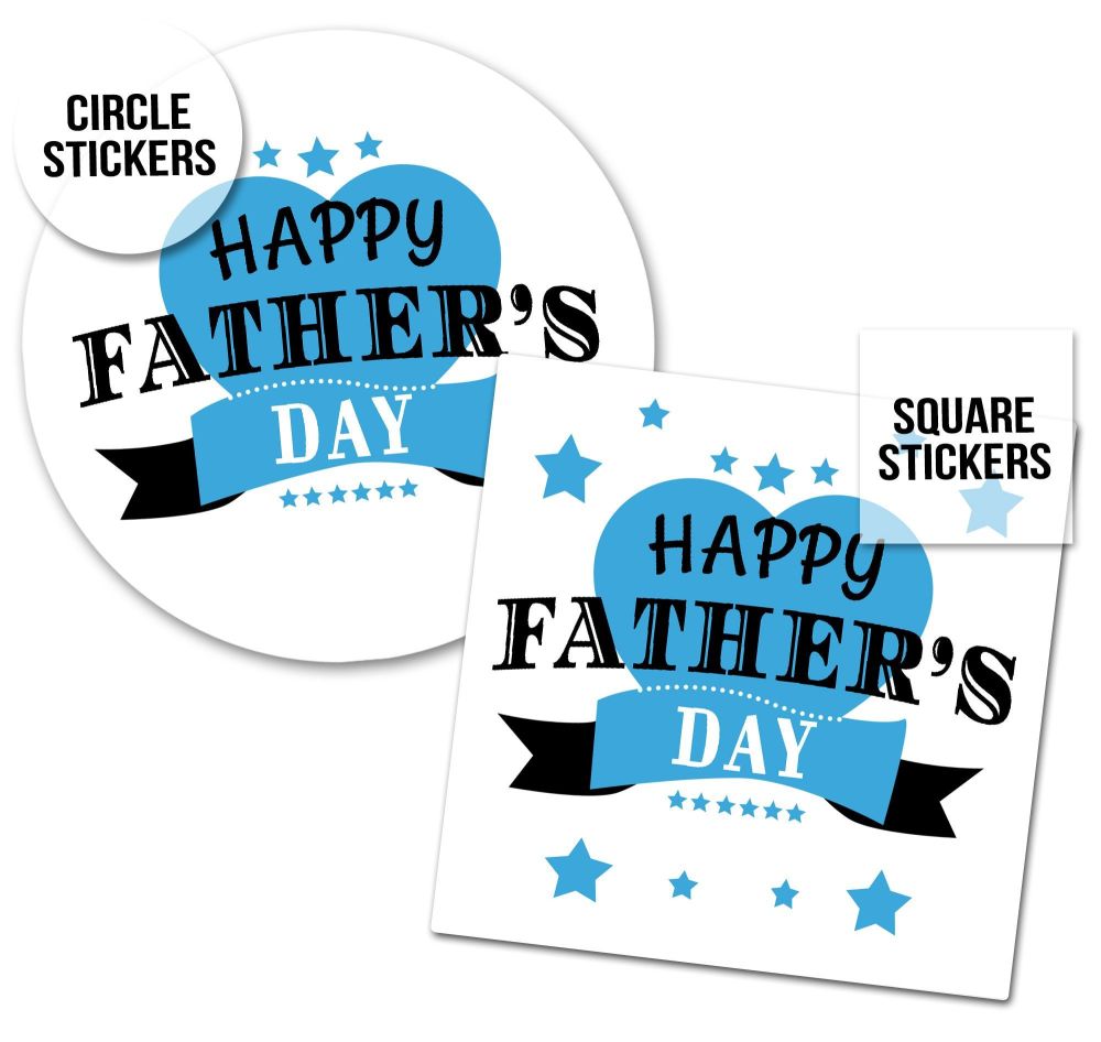 Father's Day Stickers Banner & Stars  - A4 Sheet x1
