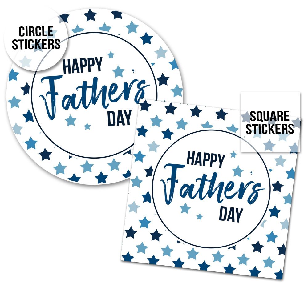 Father's Day Stickers Polka Dot Stars  - A4 Sheet x1