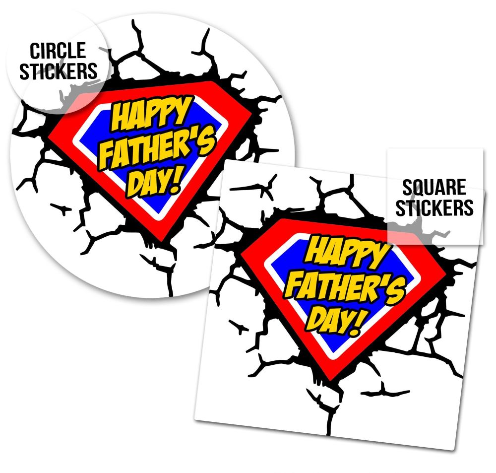 Father's Day Stickers Superhero Theme  - A4 Sheet x1
