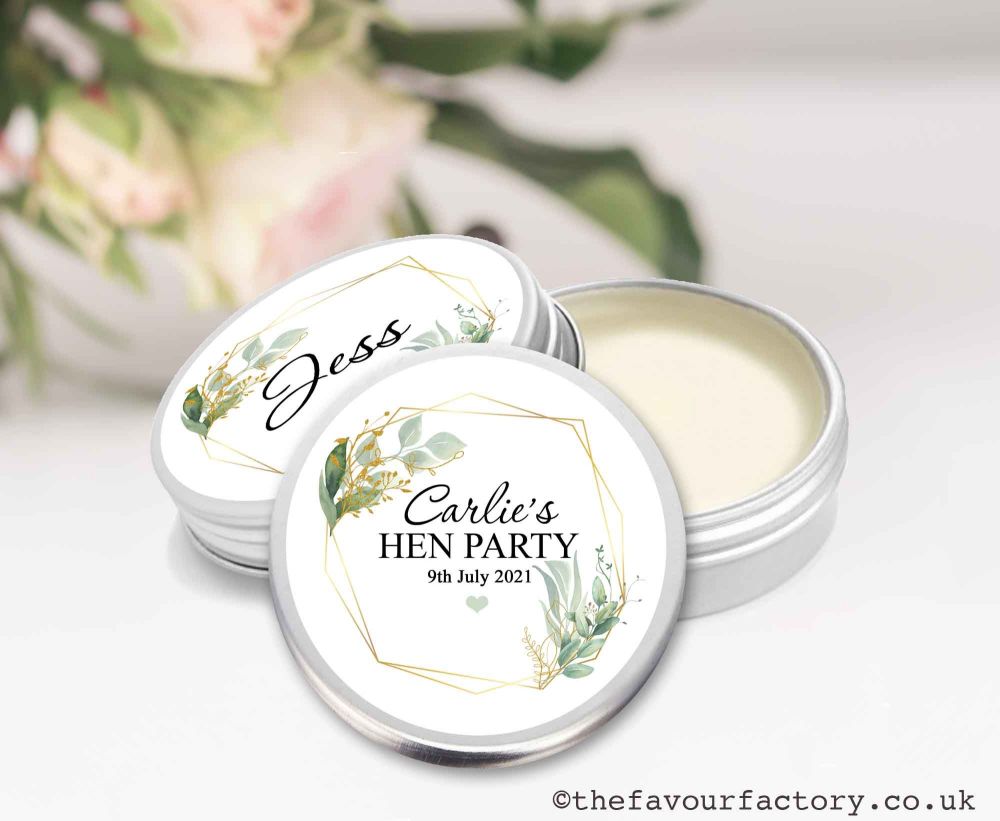 Hen Party Lip Balm Favours | Geometric Botanicals x1