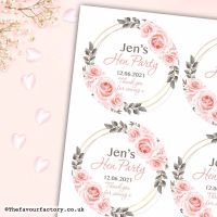 Hen Party Stickers | Blush Roses - A4 Sheet x1
