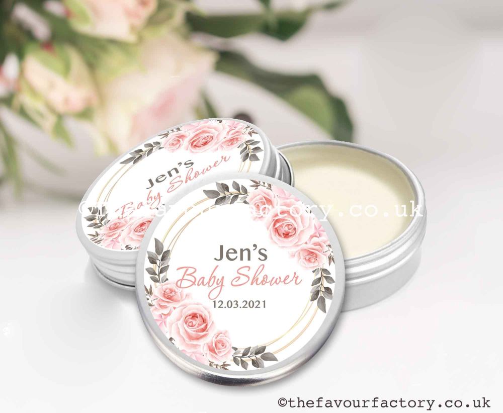 Blush Roses Baby Shower Lip Balm Favours x1