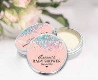 Rose Gold Glitter Confetti Baby Shower Lip Balm Favours x1