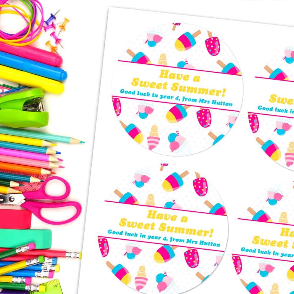 Teacher To Class Stickers End Of School Gift Labels Ice Lollies