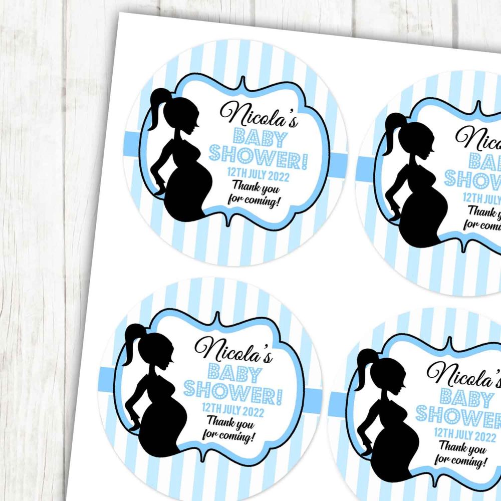 Blue Mummy To Be Baby Shower Stickers