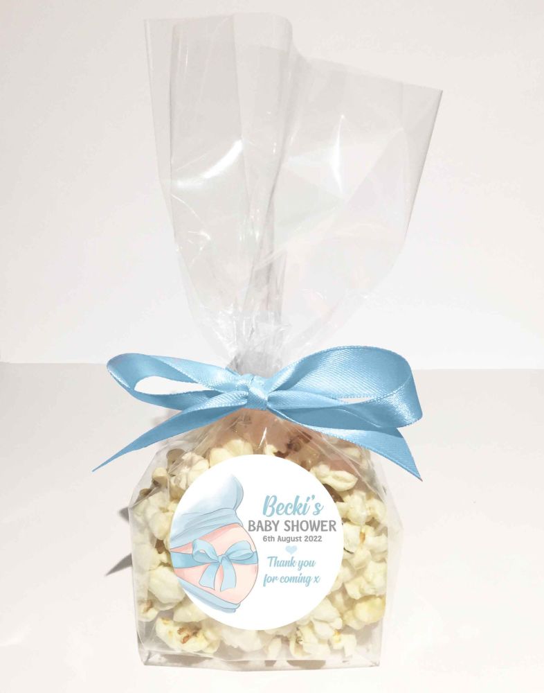 Mummy To Be Blue Belly Bow Popcorn Bags Kits x1
