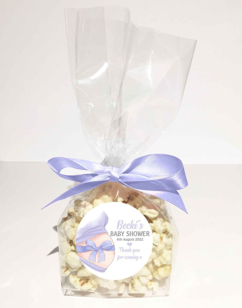 Mummy To Be Lilac Belly Bow Popcorn Bags Kits x1