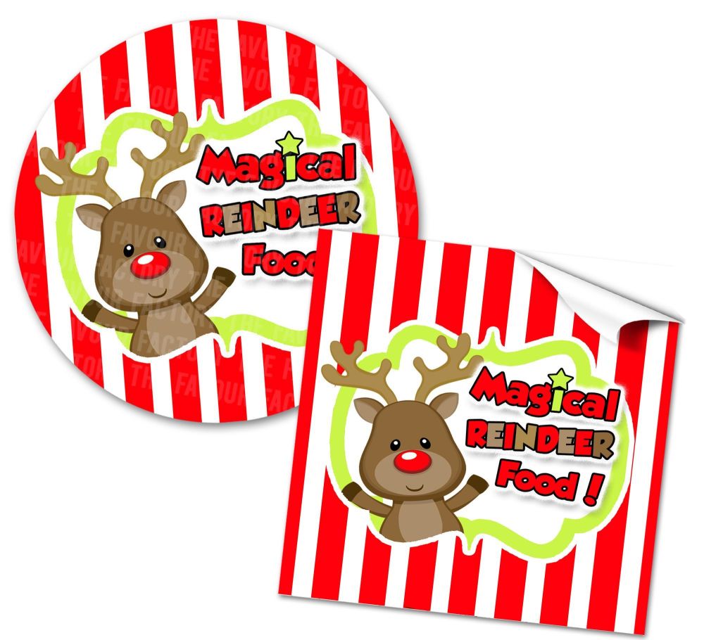 Christmas Stickers Gift Tag Labels Magical Reindeer Food A4 Sheet x1