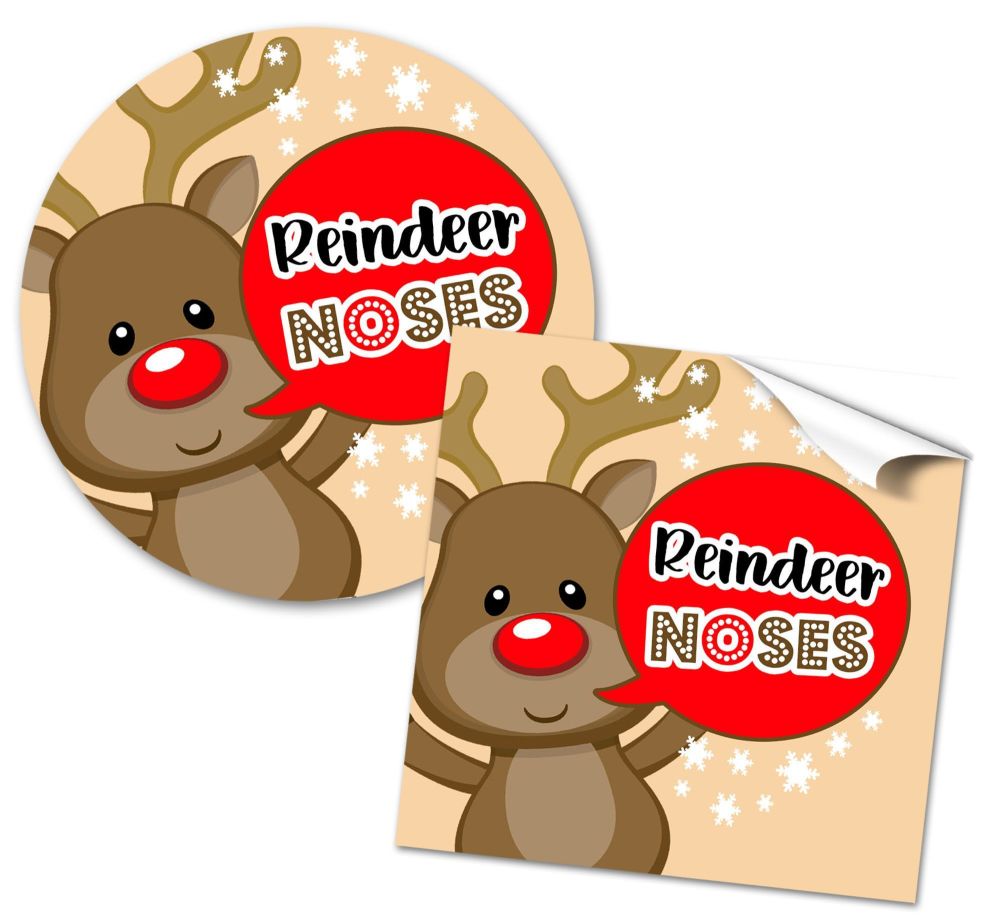 Christmas Stickers Gift Tag Labels Reindeer Speech Bubble A4 Sheet x1