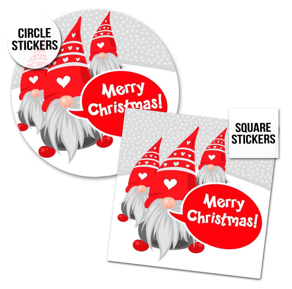 Christmas Stickers Gift Tag Labels Gnomes Gonks Sheet x1