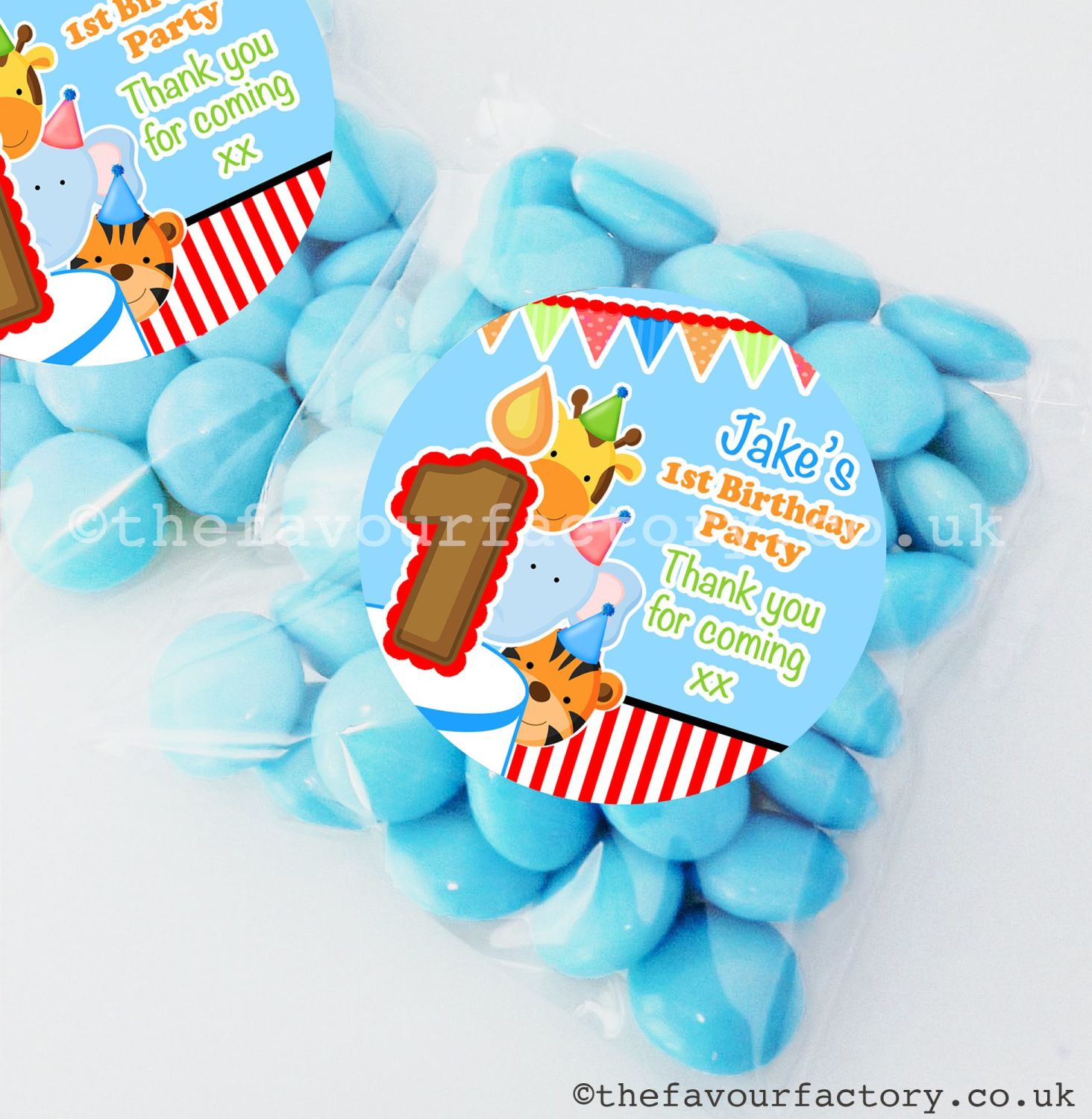 Birthday Party Favour Bags Kits Party Animals Blue