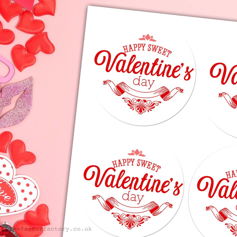 Happy Valentine's Day Stickers Love Balloons - A4 Sheet x1