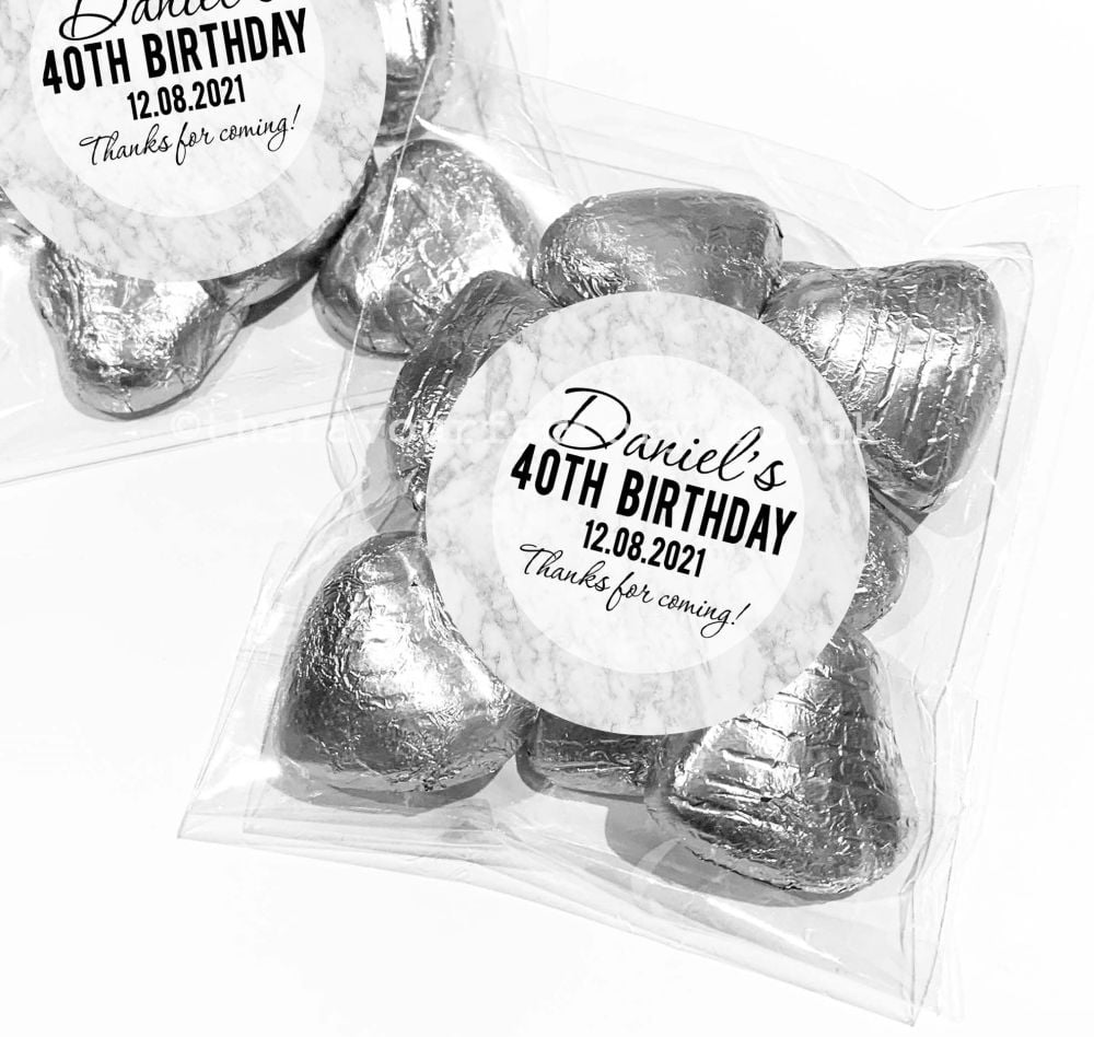 Party Favours For Birthdays Sweet Bags Kits Modern Marble x1