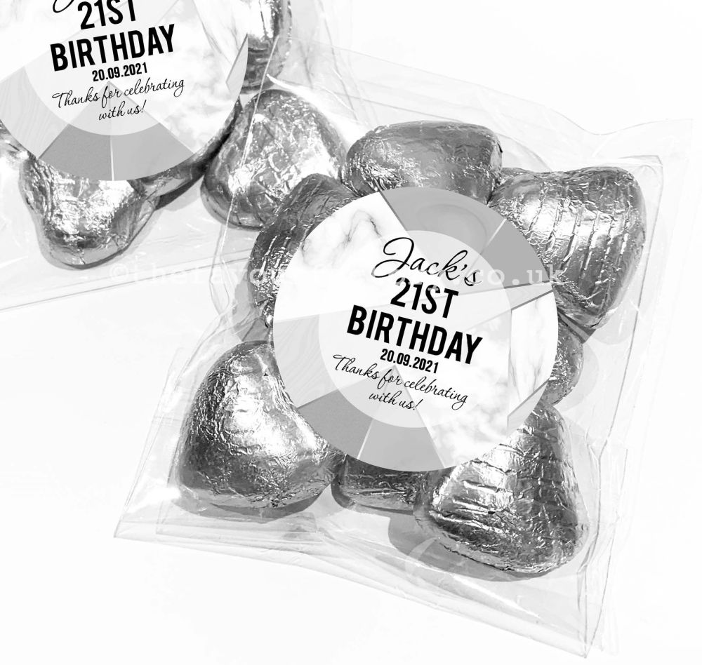 Party Favours For Birthdays Sweet Bags Kits Grey Marble Geometrics x1