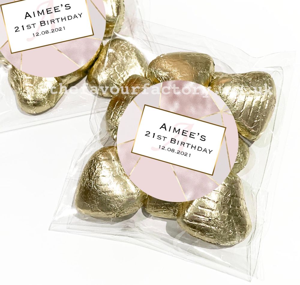 Rose Gold Geometrics Birthday Party Favours Sweet Bags Kits x1