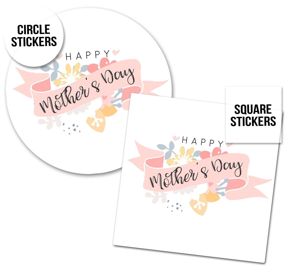 Mother's Day Stickers Floral Banner - A4 Sheet x1