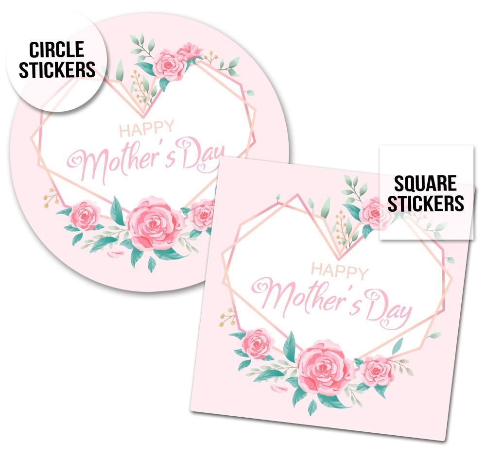 Mother's Day Stickers Floral Heart - A4 Sheet x1