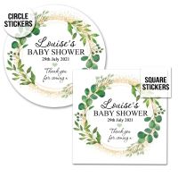 Baby Shower Stickers Botanical Gold Dust A4 Sheet x1