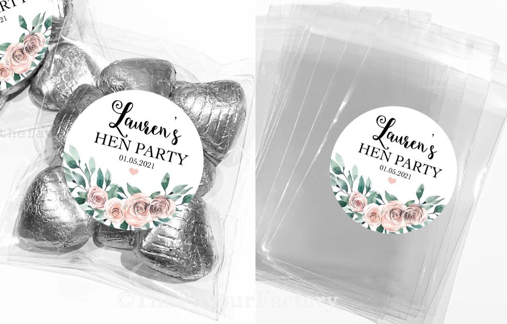 Boho Floral Bouquet Hen Party Favours Sweet Bags Kits x1
