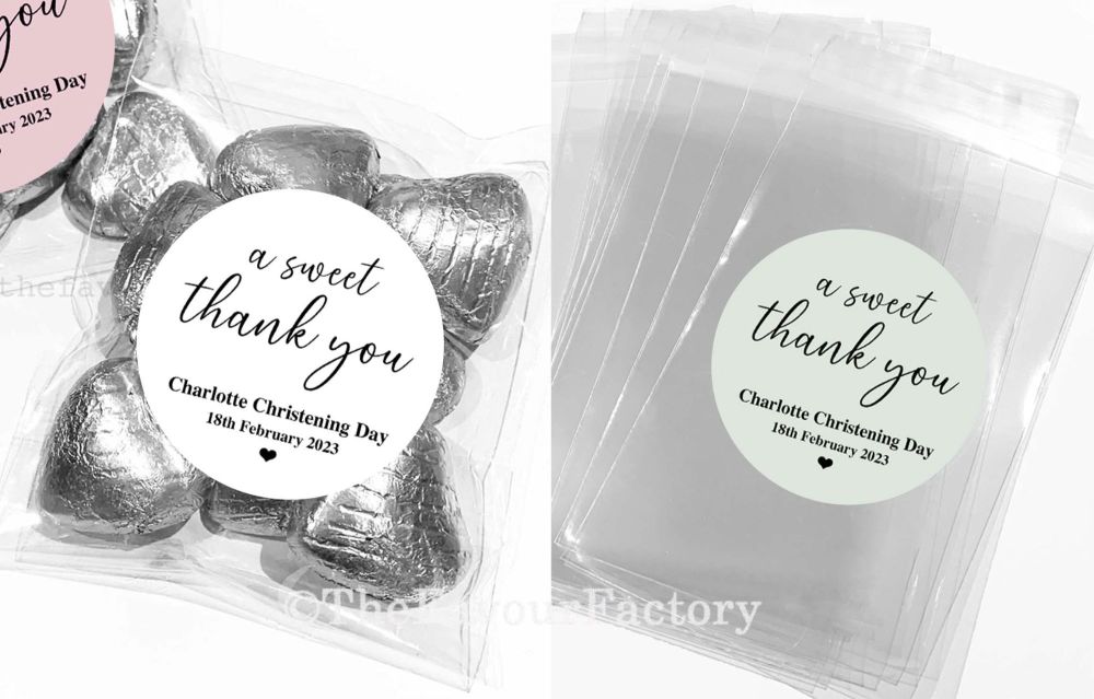 Christening Favours Sweet Bags Kits A Sweet Thank You x1