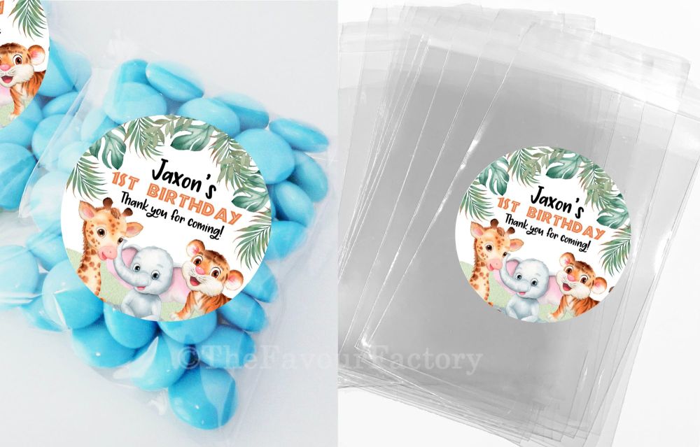 Kids Birthday Party Favours Sweet Bags Kits Baby Animals x1