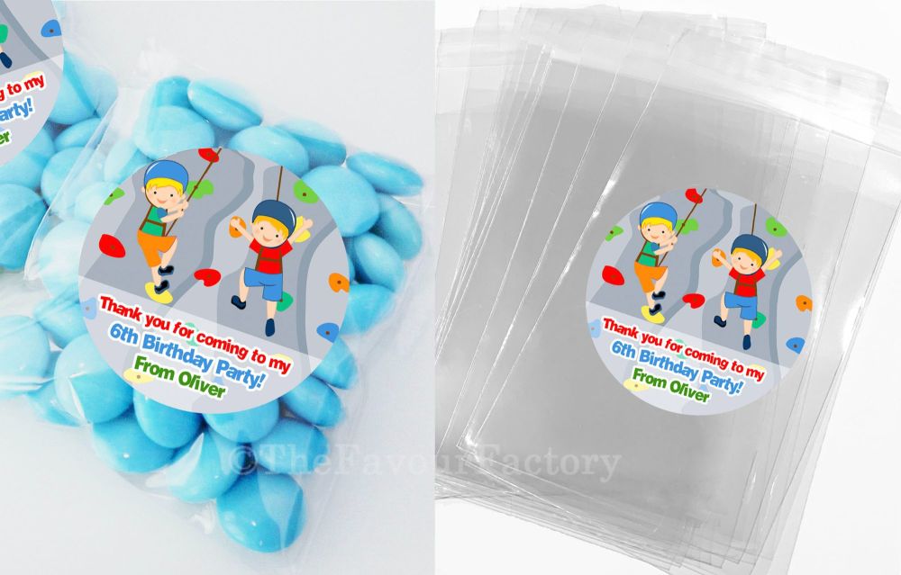 Rock Wall Climbing Birthday Party Favours Sweet Bags Kits x1