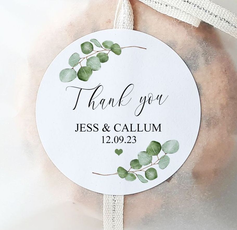 Personalised Wedding Stickers Eucalyptus Branch x 1 A4 sheet