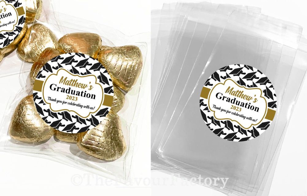 Graduation Favours Sweet Bags Kits Doctoral Caps x1