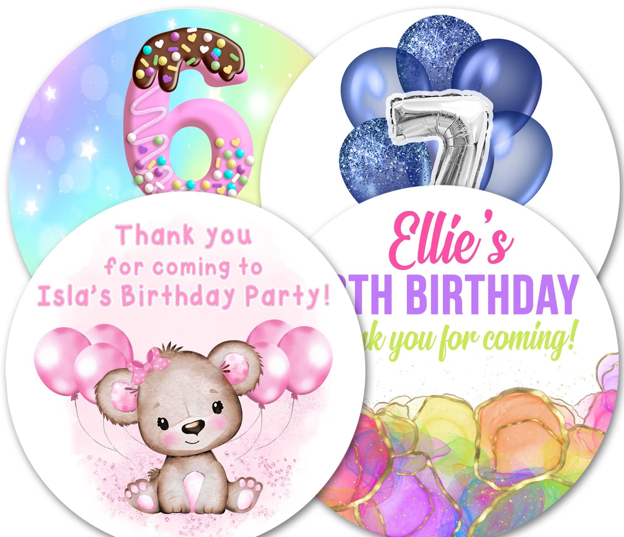 Childrens party bags stickers