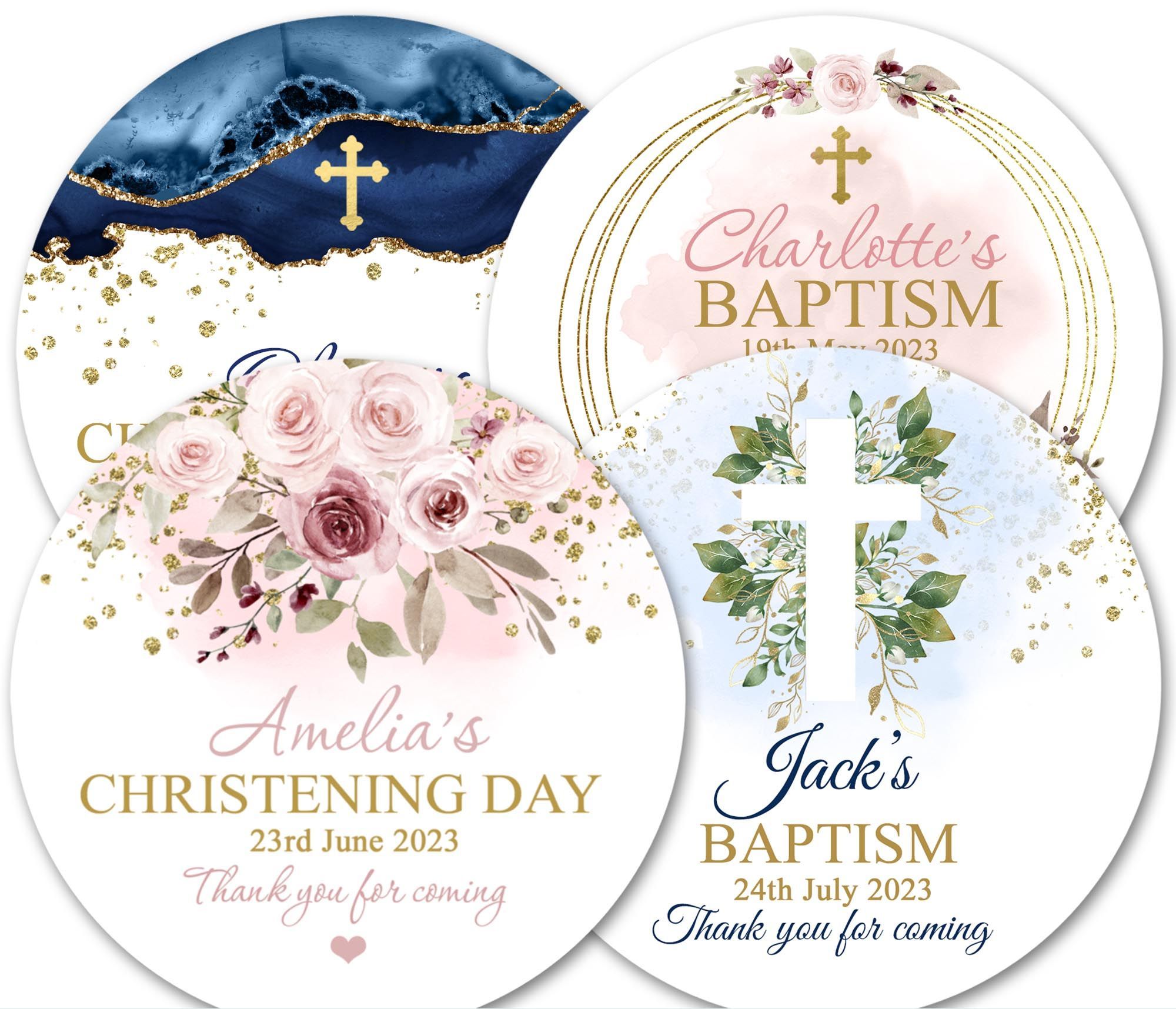 Personalised christening stickers baptism labels