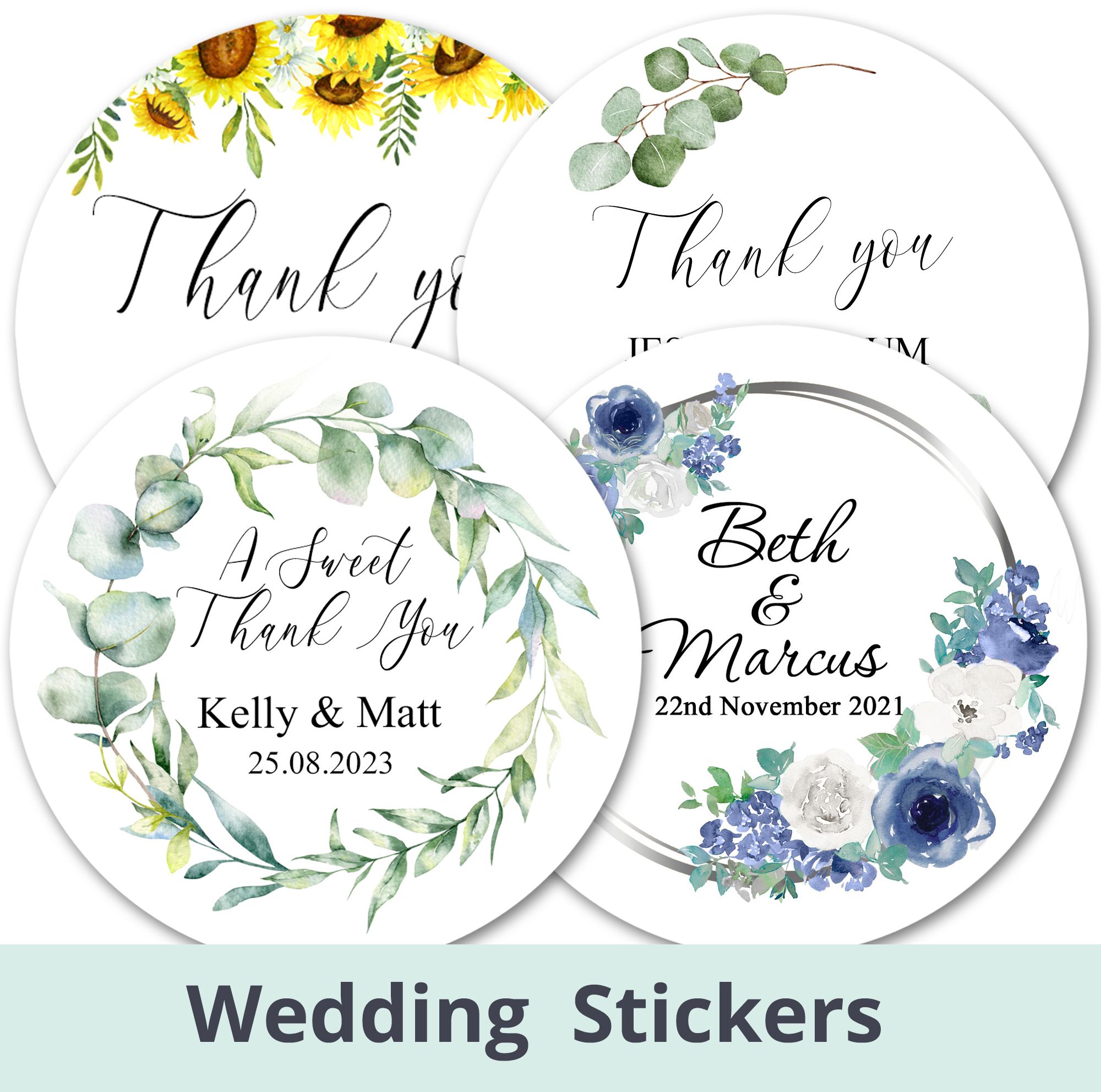 personalised wedding stickers, personalised wedding stickers