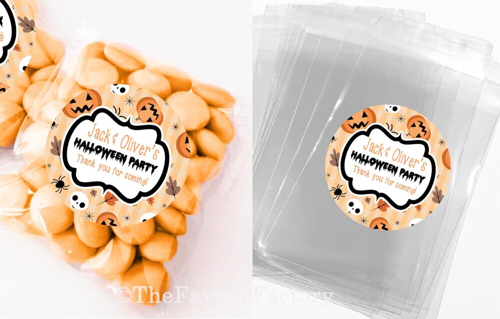 Halloween Party Favours Sweet Bags Kits Game Prizes Pumpkin Faces x1