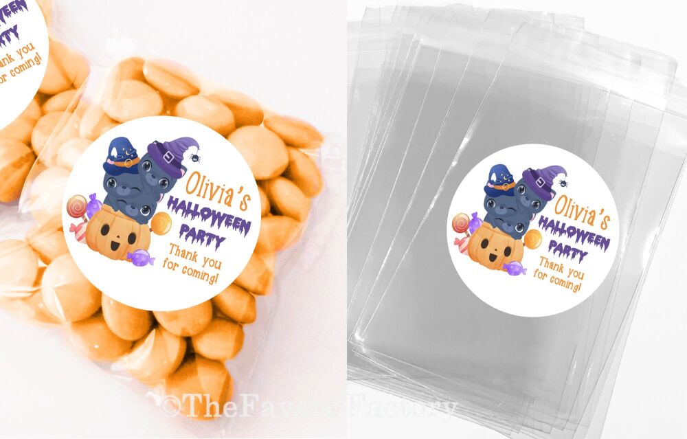 Halloween Party Favours Sweet Bags Kits Game Prizes Cats on Pumpkin x1