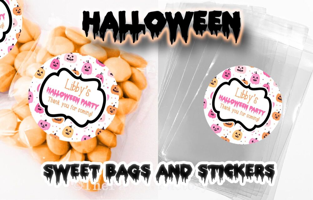 halloween sweet bags and stickers