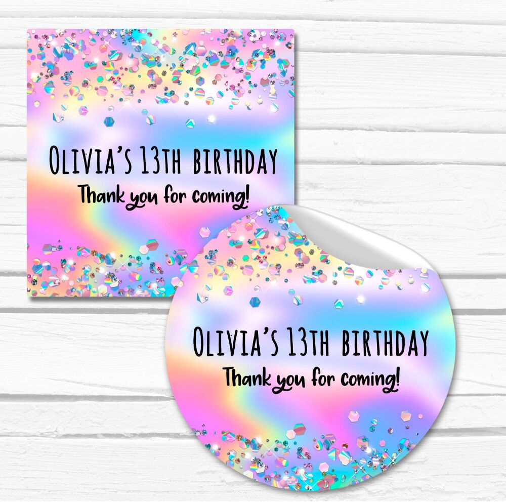 Confetti Party Personalised Stickers